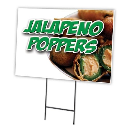 Signmission Jalapeno Poppers Yard Sign & Stake outdoor plastic coroplast window, C-1216-DS-Jalapeno Poppers C-1216-DS-Jalapeno Poppers